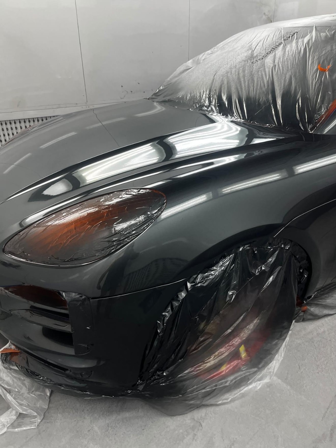 Grey coupe — front panel paintwork